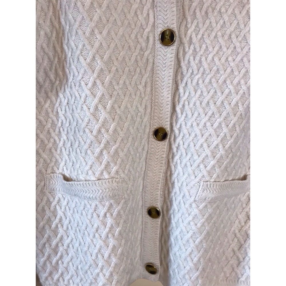 Tahari Women's Cardigan Sweater Size XL Off White- Business Casual Textured NWOT - Picture 2 of 5
